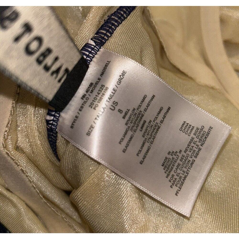 Talbots Tankini Women's 8 Blue White Swim Tank Top Underwire Ruched Sides - Picture 8 of 8